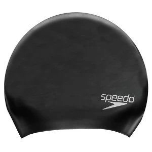 Image of Speedo Long Hair Silicone Cap Black Adult