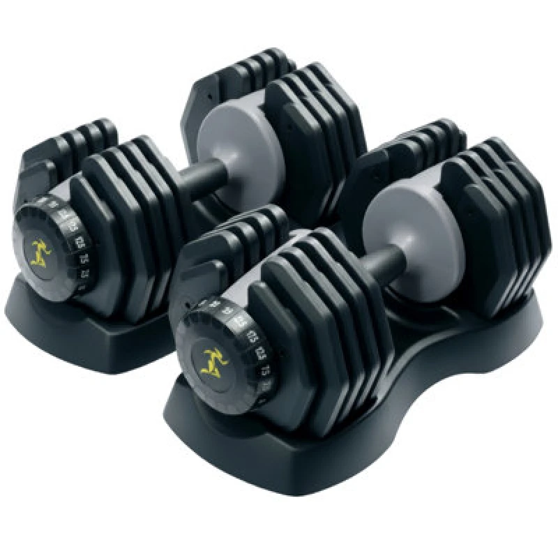 Image of STRONGOLOGY Strongology Urban25 Home Fitness Adjustable Smart Dumbbells from 2.5kg upto 25kg Training Weights Dumbbell 25Kg Urban Grey Pair