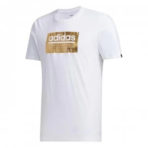 Image of adidas Mens Graphic Foil Box T-Shirt - White/Gold