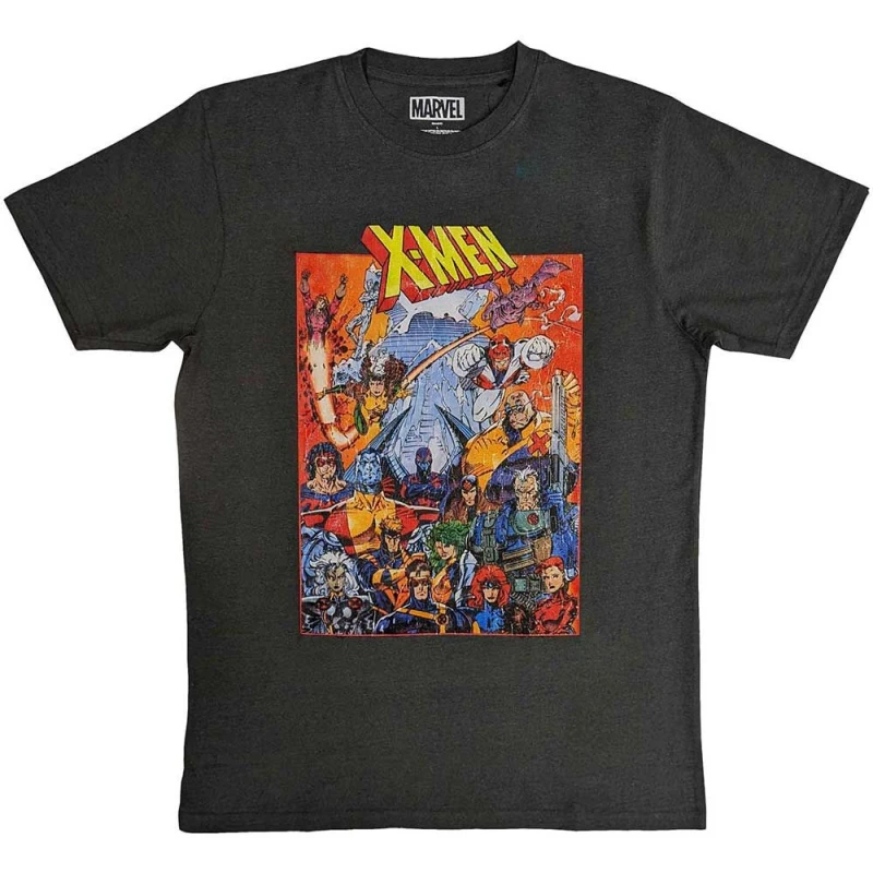 Image of X-Men Mens Characters T-Shirt in Charcoal Size: Medium Charcoal Male M
