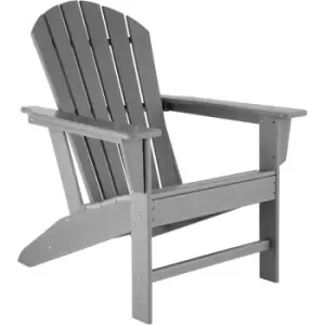 Image of Garden chair in Adirondack design - sun lounger, garden lounger, wood sun lounger - light grey - light grey