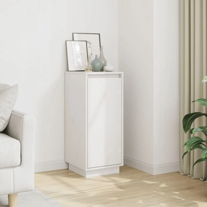 Image of VIDAXL Sideboard White 31.5x34x75cm Solid Wood Pine Vidaxl 813352