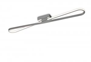 Image of Flush Ceiling Light 36W LED 3000K, 3150lm, Polished Chrome, Frosted Acrylic