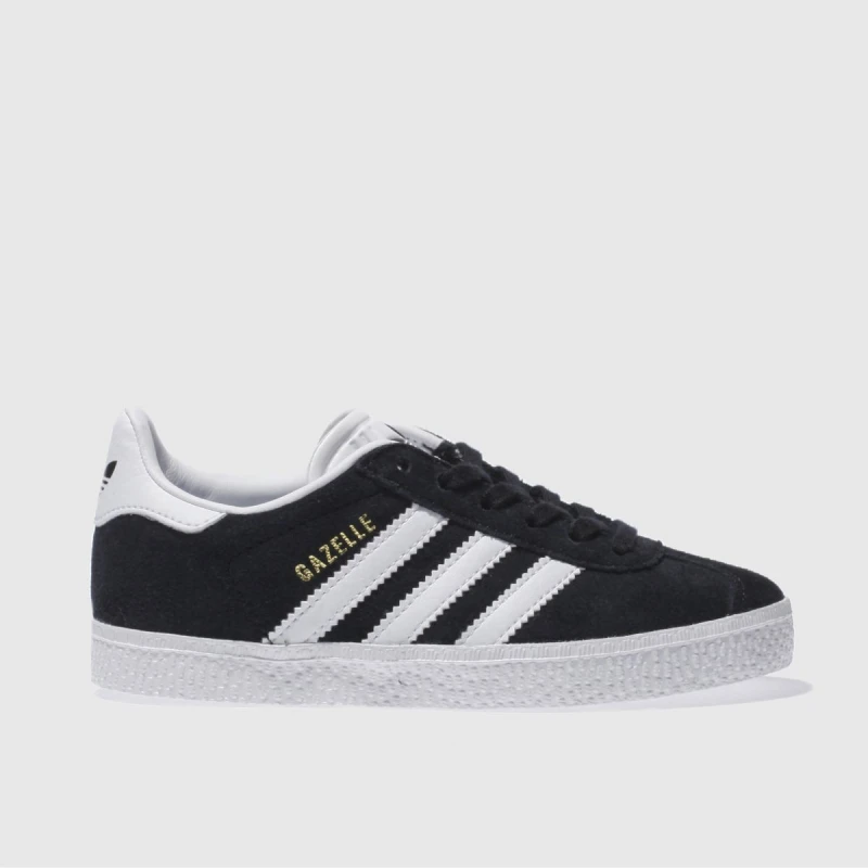 Image of adidas Black & white gazelle Junior trainers Black/White UK 1