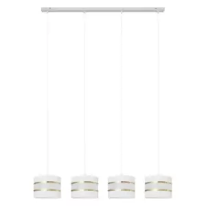 Image of Helen Straight Bar Pendant Ceiling Light White, Gold 100cm
