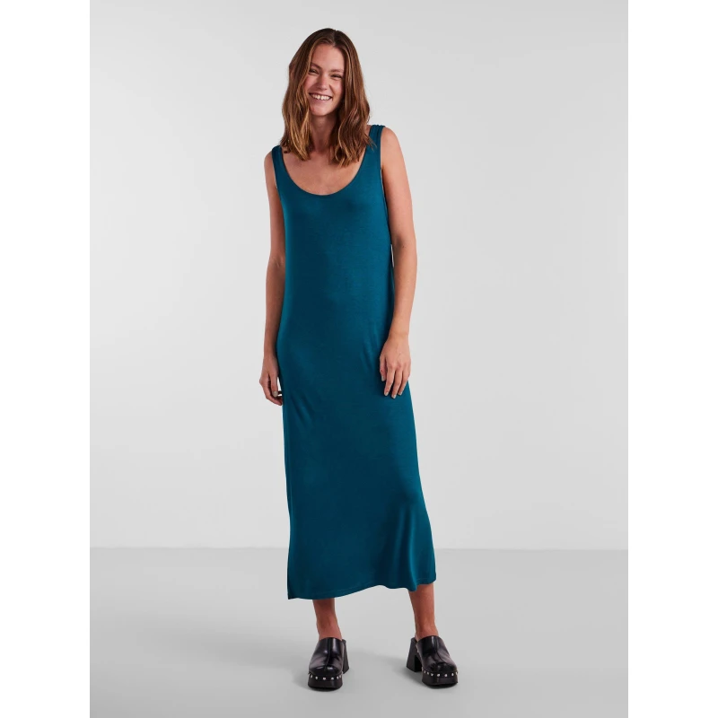 Image of Pieces Long Tank Dress - Blue Blue 8