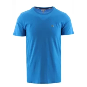 Image of Lacoste Kids Ibiza Blue Crew Neck Cotton Jersey T-Shirt
