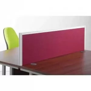 Image of Straight fabric desktop screen 1800mm x 380mm - blue fabric with