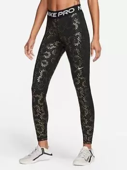 Image of Nike Pro Legging - Black/Gold , Black/White, Size XS, Women