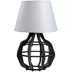 Image of Keter Bento Table Lamp With Round Tapered Shade Grey - Grey, 30.5cm, 1x E27