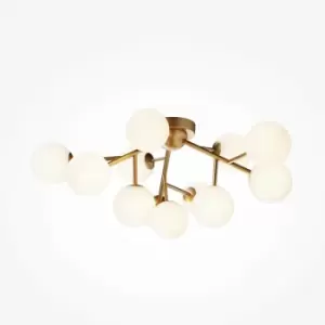 Image of Maytoni Maytoni Dallas Modern 12 Light Globe Ceiling Light Gold, Cognac Shade, G9