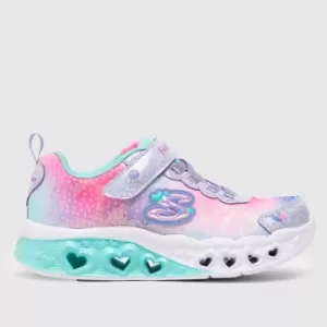 Image of SKECHERS Multi Flutter Heart Lights Girls Junior Trainers