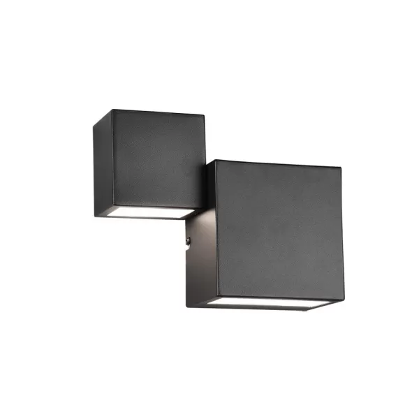 Image of Miguel Modern 2 Light Up & Down Wall Lamp Black Matt 3000K