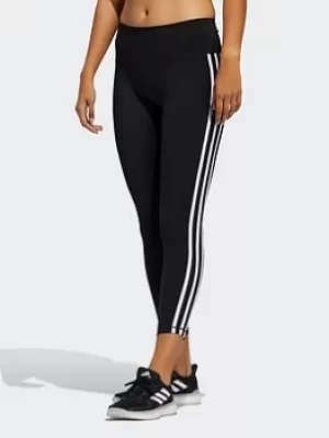 Image of adidas Believe This 2.0 3-stripes 7/8 Leggings, Black/White, Size 2XL, Women