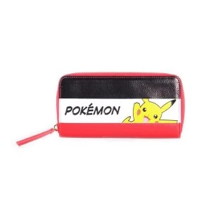 Image of Pokemon - Pikachu Striped Tri Colour Zip-Around Female Wallet/Purse - Multi-colour