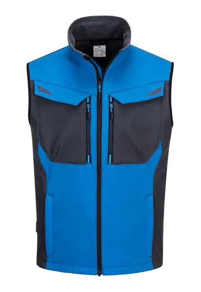 Image of Portwest WX3 Mens Softshell Gilet T751PBRS Colour: Persian Blue