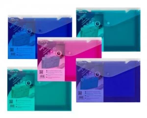 Image of Snopake Polyfile Trio Wallet File Foolscap Elct Astd (PK5)