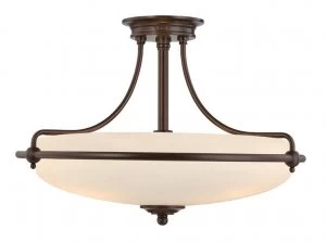 Image of 4 Light Semi Flush Ceiling Light Palladian Bronze, E27