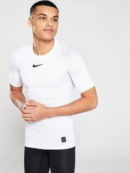 Image of Nike Pro Compression Short Sleeve Top - White, Size 2XL, Men