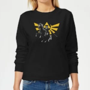 Image of Nintendo Legend Of Zelda Hyrule Link Womens Sweatshirt - Black - M