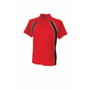 Image of Finden & Hales Mens Jersey Team Sports Polo T-Shirt (M) (Red/Black/White)