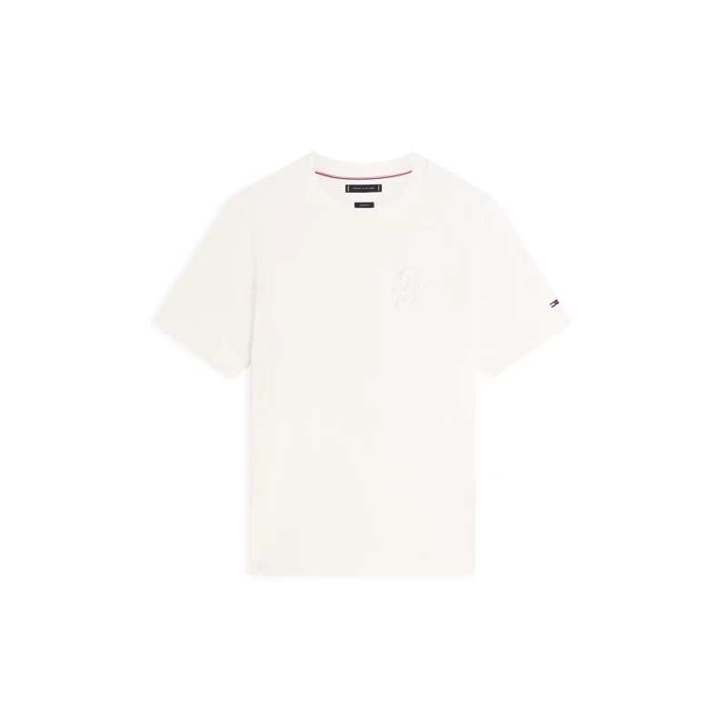 Image of Tommy Hilfiger Tommy Scrpt Intrlk T Sn63 Ivory Petal male S