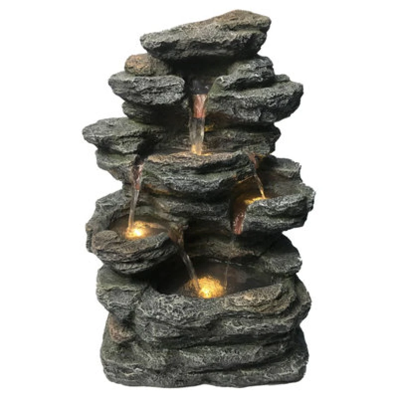 Image of Certikin Heissner Rocky Waterfall Water Feature With Pump And Light 016586-00