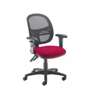 Image of Jota Mesh medium back operators chair with adjustable arms - Diablo
