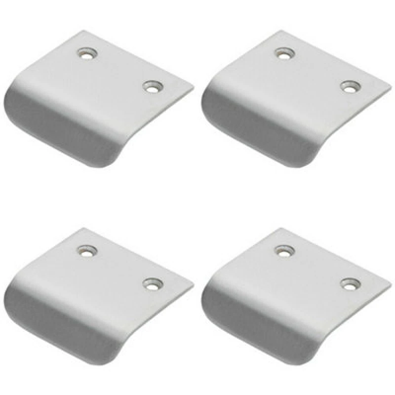 Image of Loops 4x Semi Concealed Cabinet Finger Pull Handle 29mm Fixing Centres Satin Chrome Multi unisex