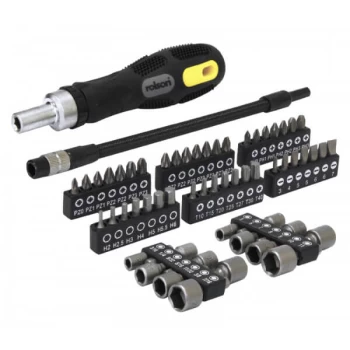Image of Rolson 58pc Screwdriver & Bit Set Ratchet Action