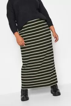 Image of Stripe Ribbed Maxi Skirt