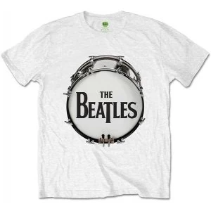 Image of The Beatles - Original Drum Skin Mens Medium T-Shirt - White