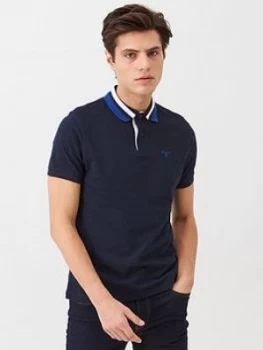 Image of Barbour Large Tipped Collar Polo - Navy