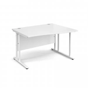 Image of Maestro 25 WL Right Hand Wave Desk 1200mm - White Cantilever Frame wh