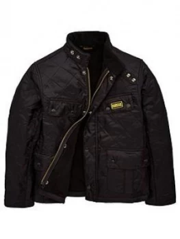 Image of Barbour International Boys Ariel Polarquilt Jacket - Black, Size Age: 8-9 Years