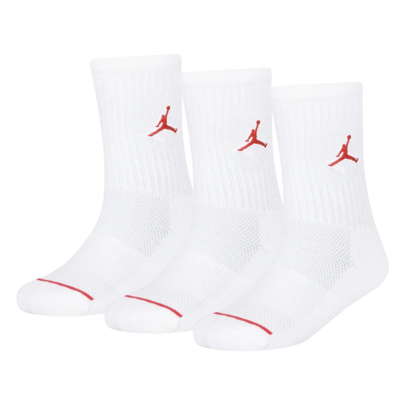 Image of Air Jordan 3 Pack Crew Socks Children's White unisex Cd C10-C13