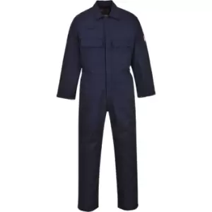 Image of Portwest Mens Bizweld Flame Retardant Coverall / Workwear (XL x Regular) (Navy) - Navy