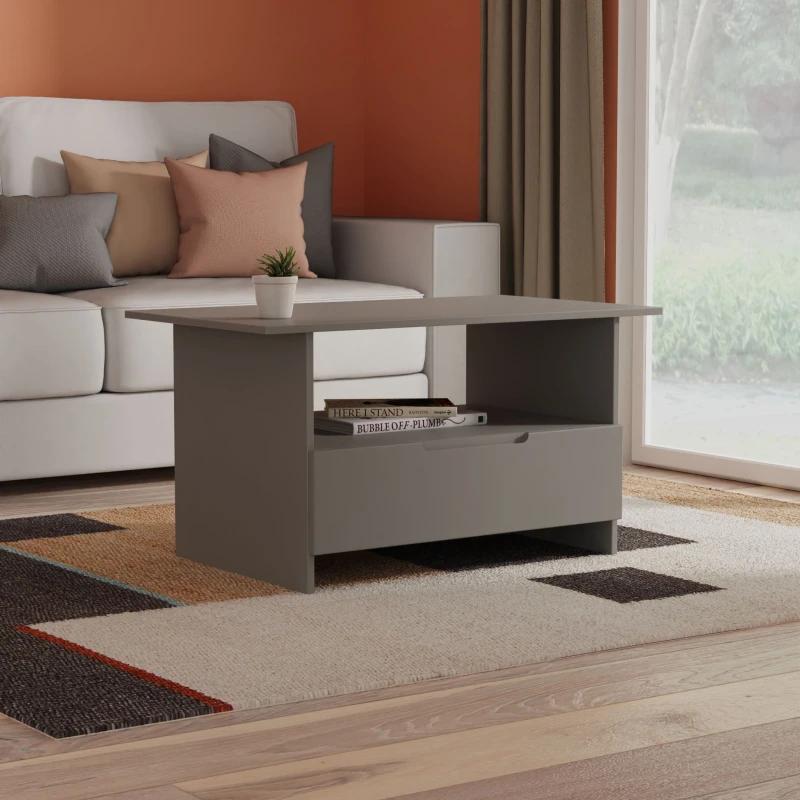 Image of Welcome Furniture Welcome Furniutre Milan Bottom Drawer Coffee Table - Ready Assembled MIL225DGDG