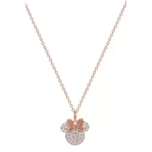 Image of Disney Minnie Mouse Rose Gold Cubic Zirconia Necklace