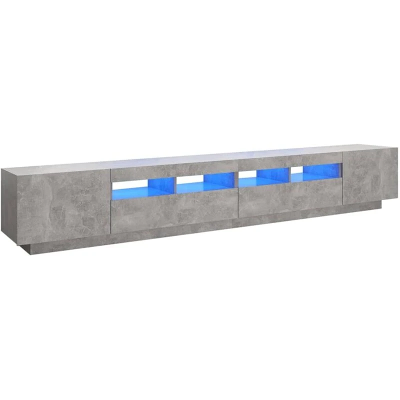 Image of VIDAXL Vidaxl - tv Cabinet with LED Lights Concrete Grey 260x35x40cm 8720286641071