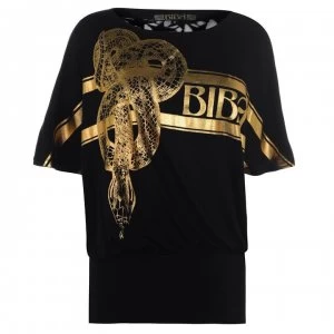 Image of Biba Snake Foil T Shirt - Black
