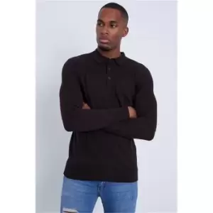 Image of I Saw It First Chocolate Knitted Button Up Polo Top - Brown