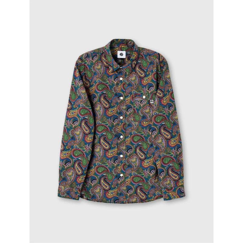 Image of Pretty Green Mens House Paisley Long-Sleeve Patterned Shirt Multi male Small