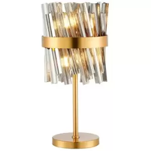 Image of Luminosa Kalih 6 Light G9, Table Lamp, Brass, Smoke