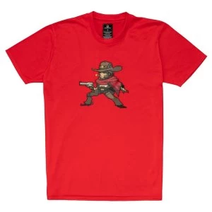 Image of Overwatch - Mccree Pixel Unisex Medium T-Shirt - Red