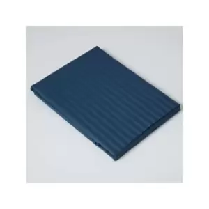 Image of Belledorm Hotel Suite Satin Stripe 540 Thread Count 100% Cotton Flat Sheet, Navy, King