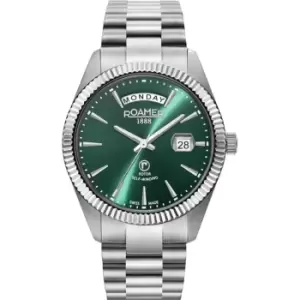 Image of Roamer 981662 41 75 90 Primeline Automatic Green Dial Wristwatch