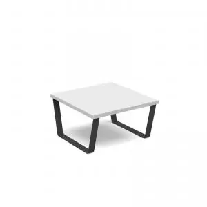 Image of Encore modular coffee table with Black sled frame - white