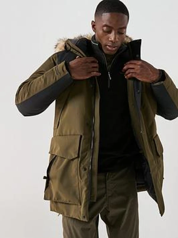 Image of Craghoppers Craghoppers Men Bishorn Hooded Waterproof Breathable Padded Insulated Jacket in Dark Green Size: X-Large Dark Green XL Male 506326012936
