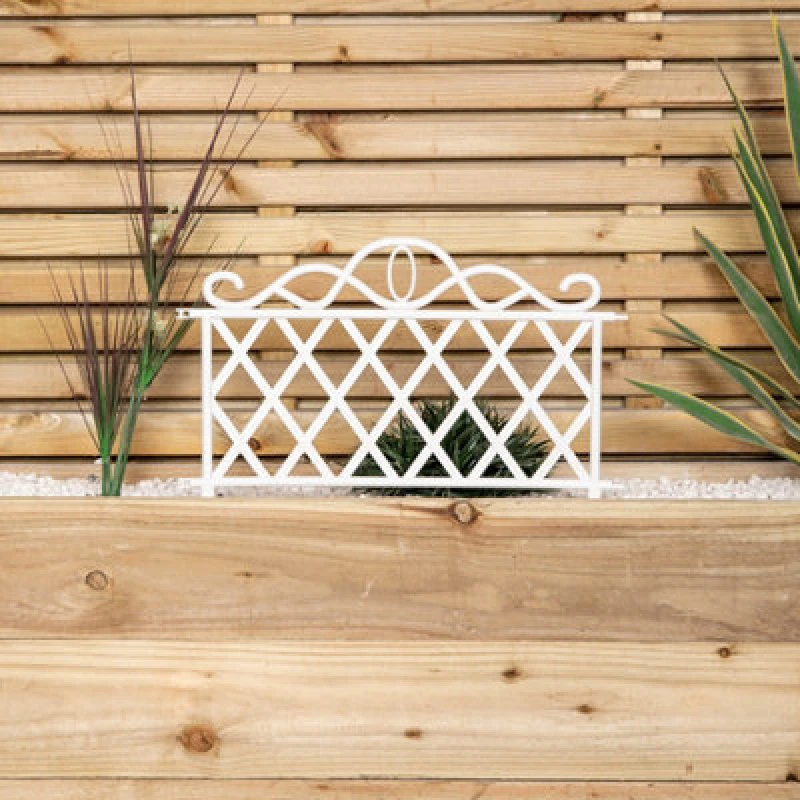 Image of Samuel Alexander 27cm White Plastic Garden Patio Lawn Border Fence Edging White unisex